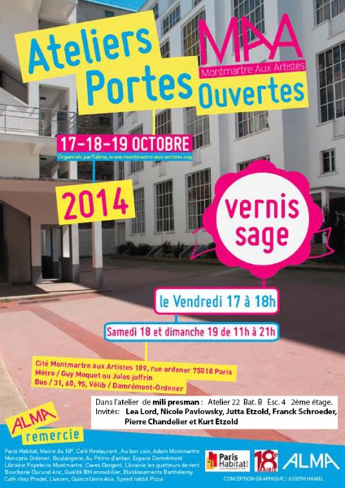 invitation Portes ouvertes de Montmartre aux artistes